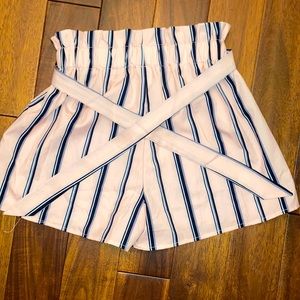 Shien Pink and blue striped shorts